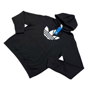 Adidas Originals Men’s Trefoil Graphic Logo Fleece Hoodie Pullover Sweatshirt